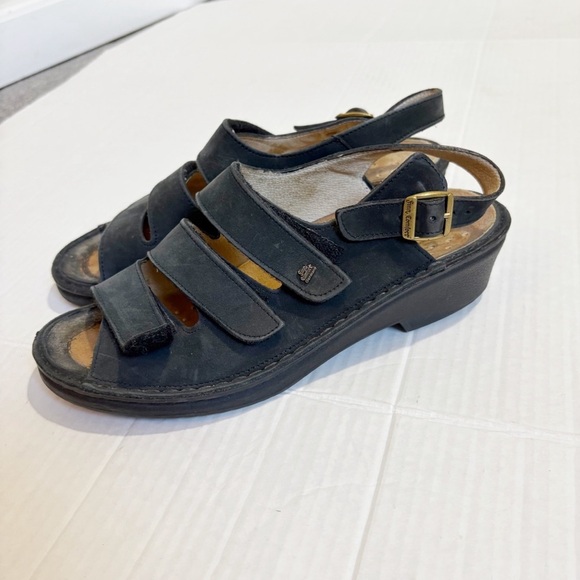 Finn Comfort Sylt Sandals Black Suede Size 7.5 or 8 Size UK 5 Leather Sole